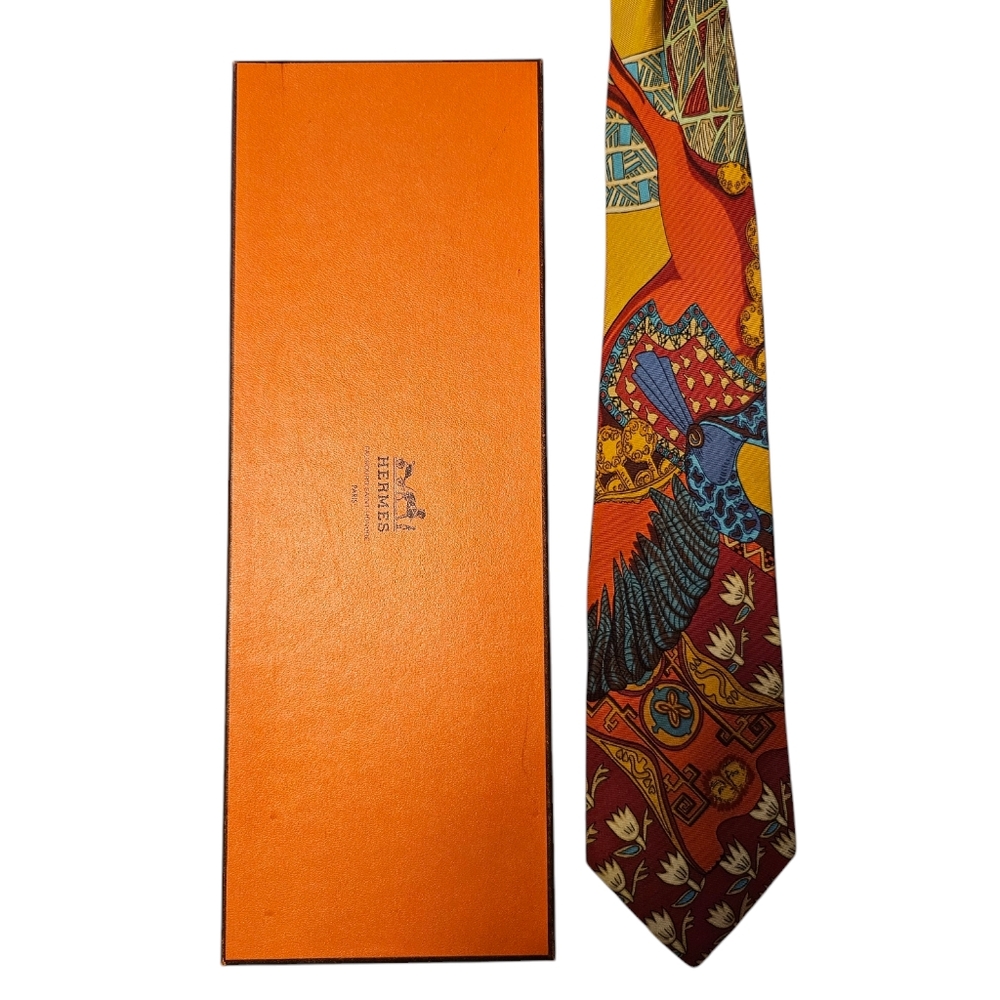 Hermes rare silk tie